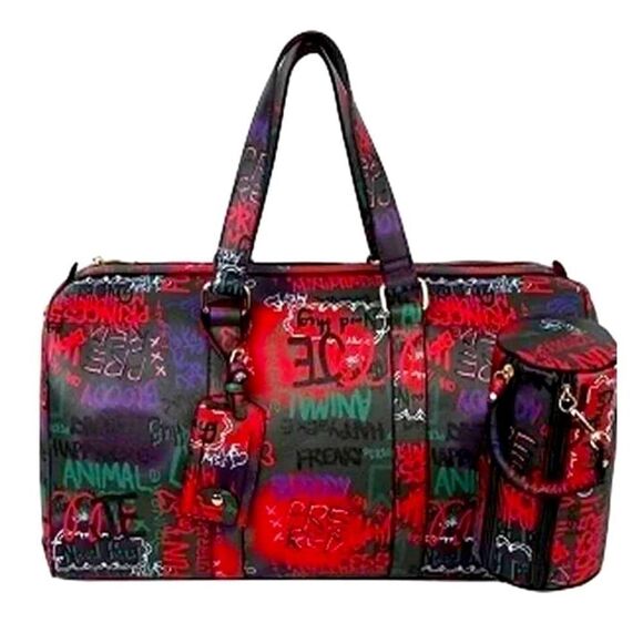 Graffiti Print 2N1 Duffle Overnight Bag - Picture 2 of 5